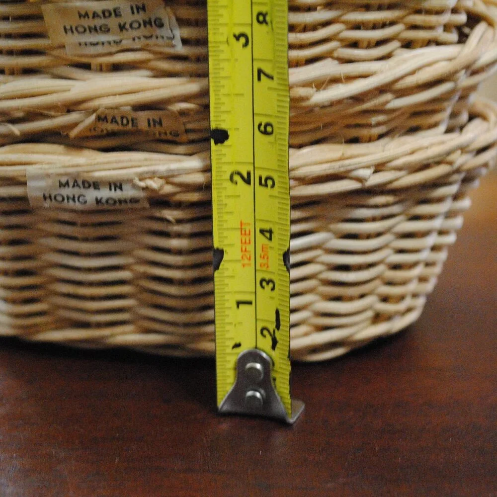 Lot of 4 Vintage Mini Wicker Baskets made in Hong Kong